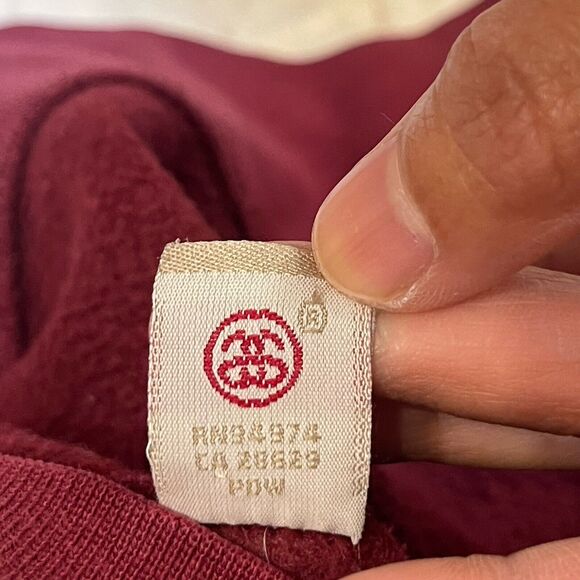 Stussy No. 4 Pullover Hoodie Y2K Burgundy Sz M Made In USA Please Read - Picture 3 of 14
